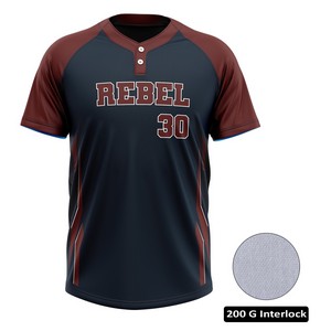 Teams Custom Sublimated Baseball Jersey 2-Button Style
